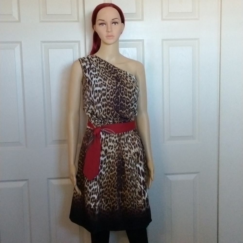 Tahari two-piece animal print top and skirt